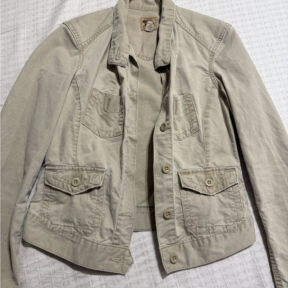 Khaki Button-Up Women's Jacket